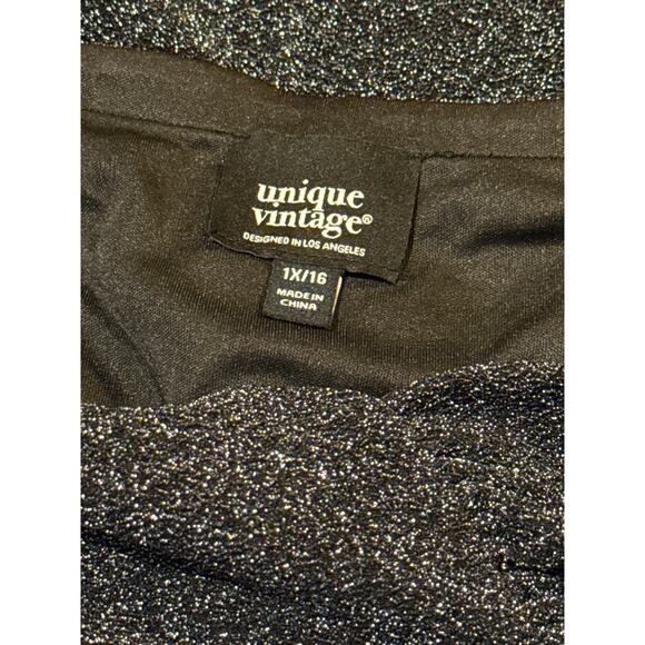 Unique Vintage Black Sparkle Wiggle Skirt 1X NWOT - Picture 4 of 5